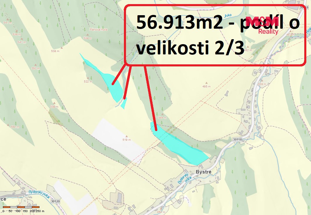 Prodej louky, 3342 m², Stárkov - Bystré