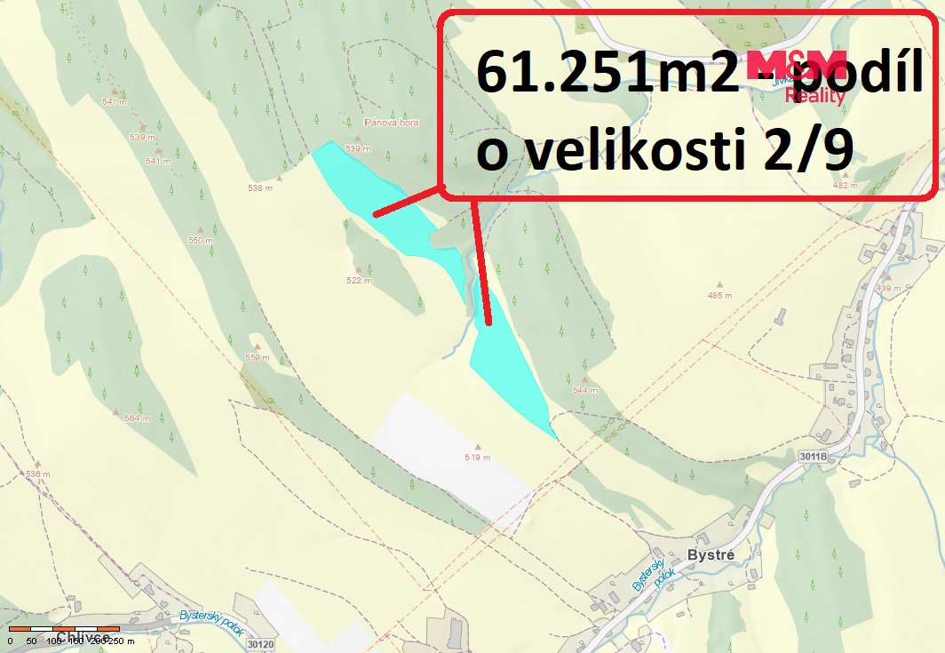 Prodej louky, 3342 m², Stárkov - Bystré