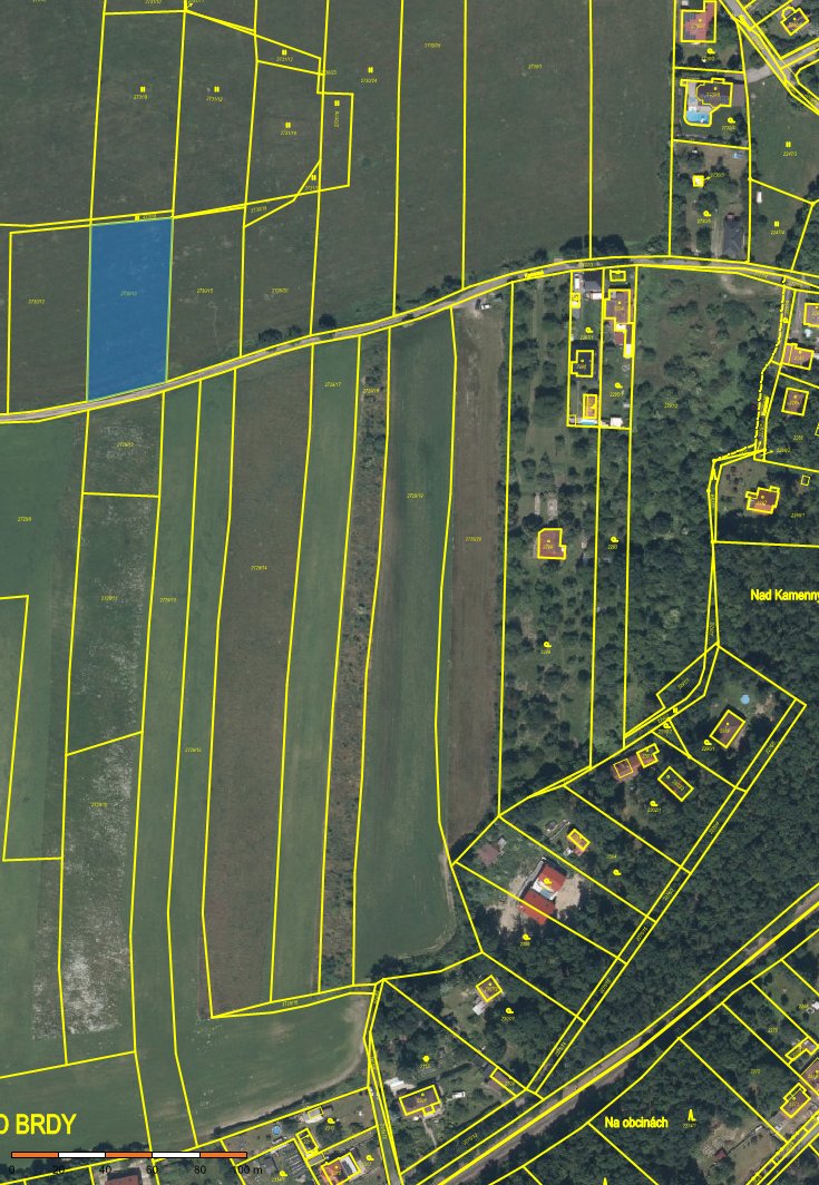 Prodej zajímavého pole 2460 m² Mníšek pod Brdy