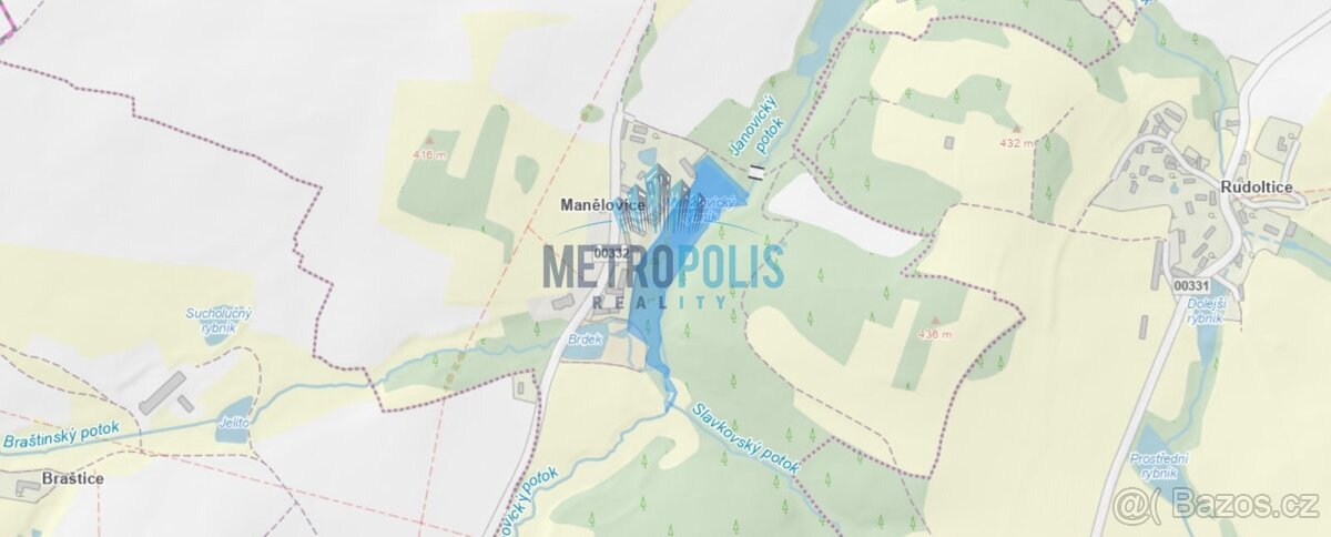 Prodej rybníku, Manělovice 23.103m2