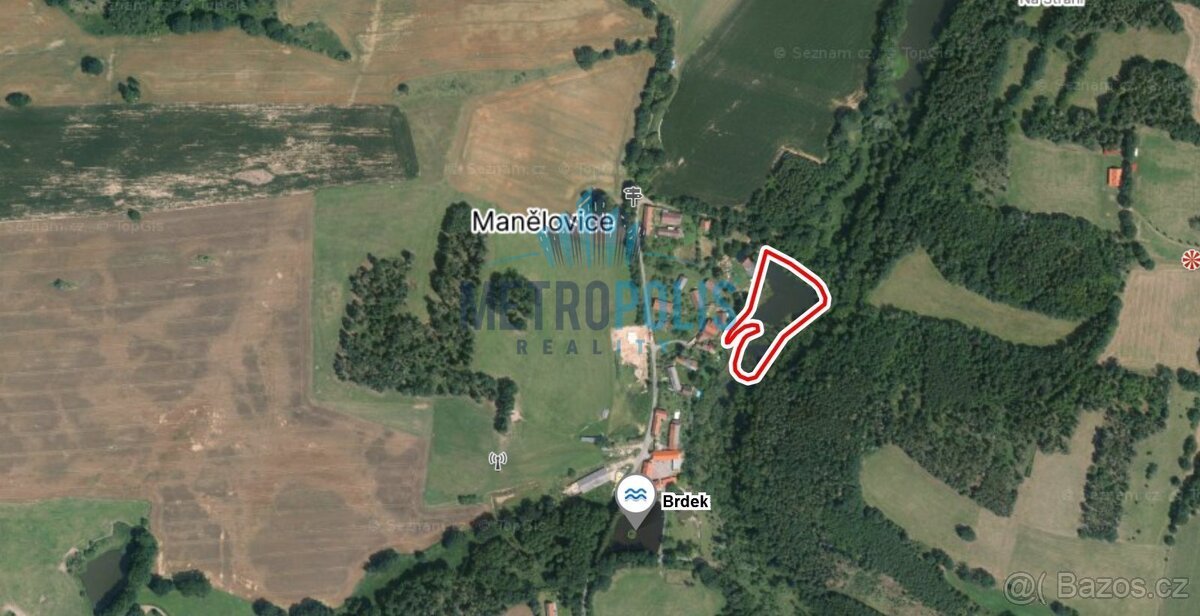 Prodej rybníku, Manělovice 23.103m2