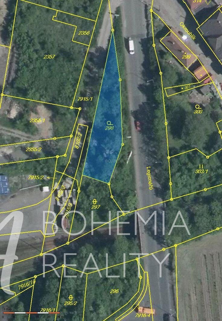 Prodej komerčního pozemku 613 m2., Mělník - ul. Legionářů a 