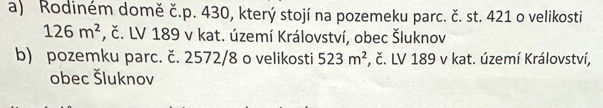 Pozemek- na dům 649m Šluknov-Království