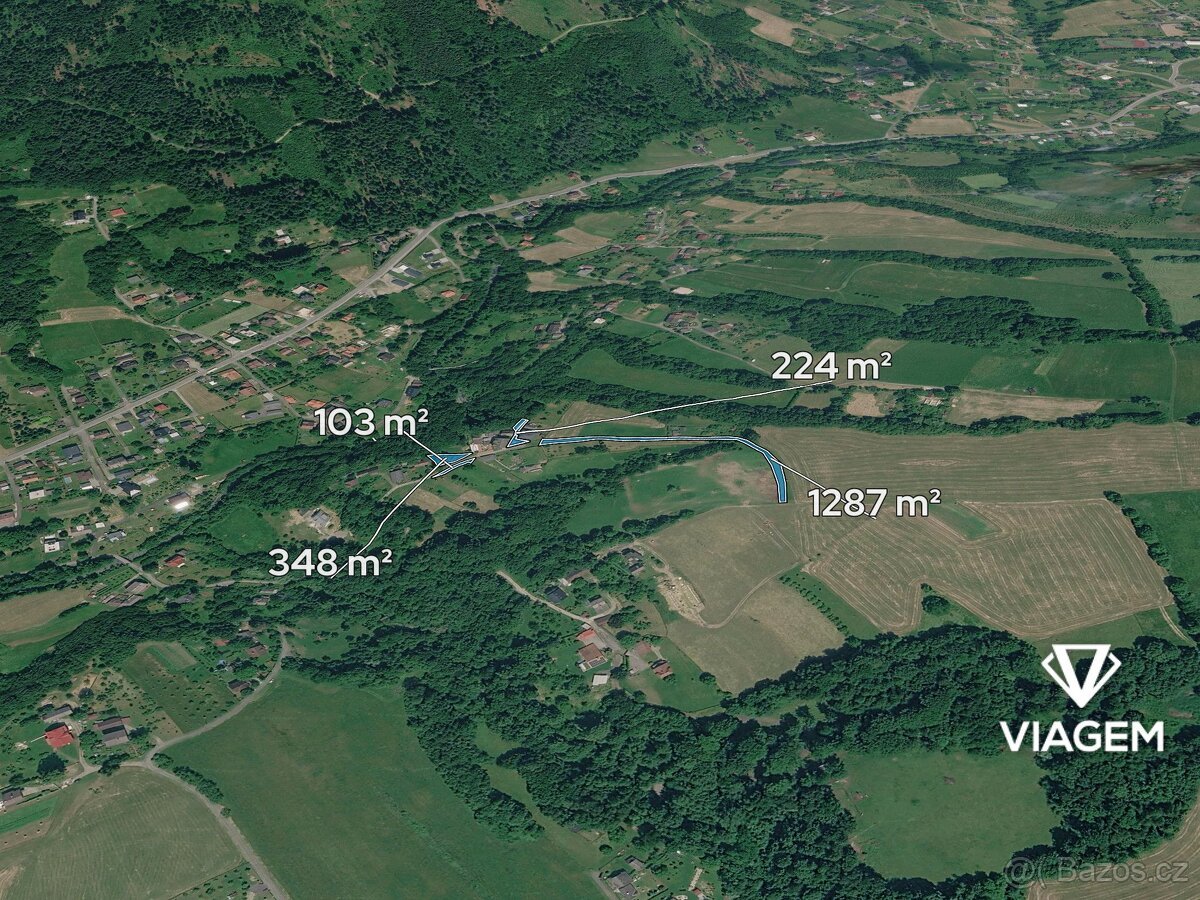 Zahrada 1 962 m², Podíl 50 % o výměře 346 m²