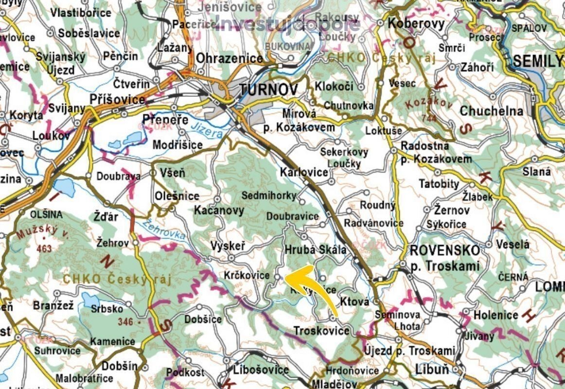 Prodej podílu 2/3 pole 4 817 m², Hrubá Skála - Krčkovice