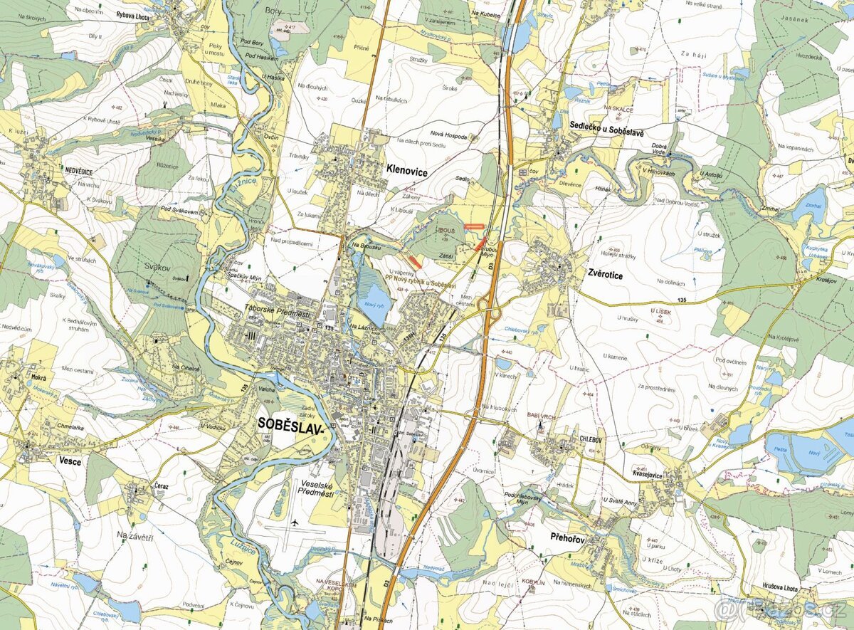 Louka, prodej, Zvěrotice, Tábor