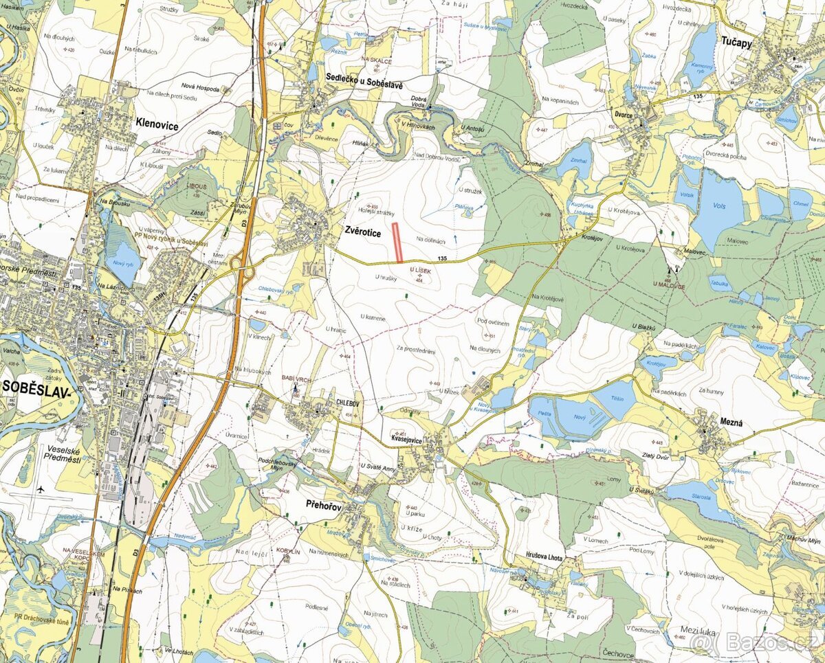 Zemědělská půda, prodej, Zvěrotice, Tábor