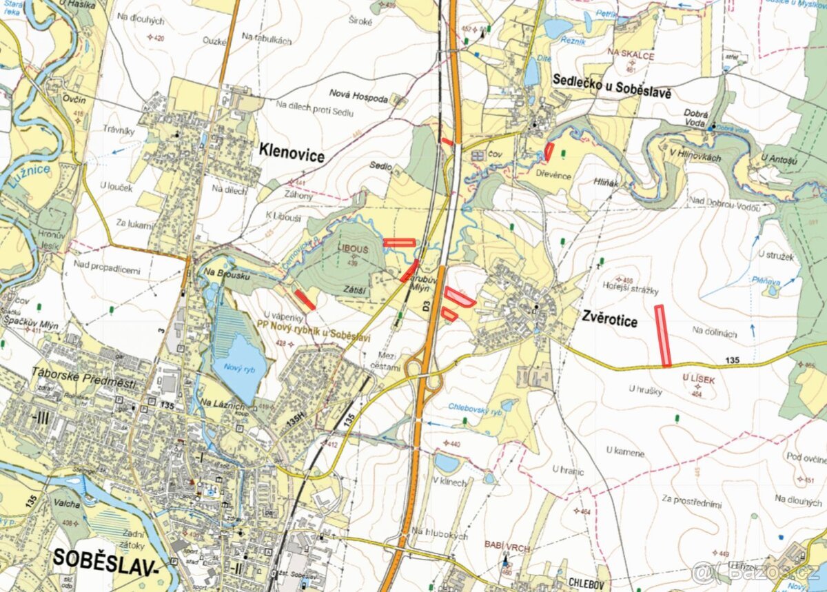 Zemědělská půda, prodej, Zvěrotice, Tábor