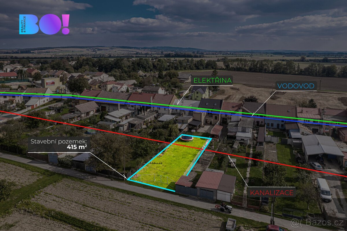 Prodej stavebního pozemku, 415 m², Vlkoš u Přerova