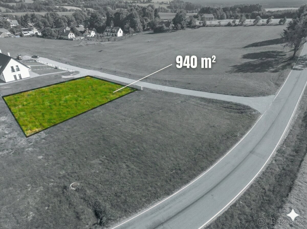 Stavební parcela - pozemek 940 m² Sněžné, Vysočina