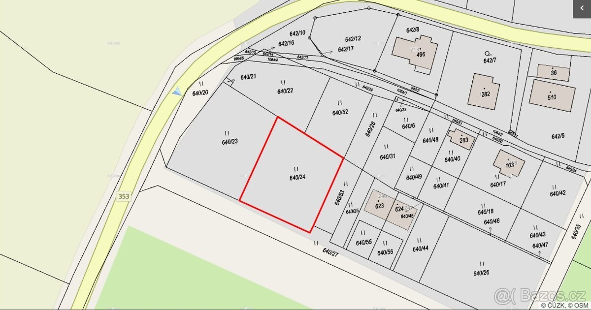 Stavební parcela - pozemek 940 m² Sněžné, Vysočina