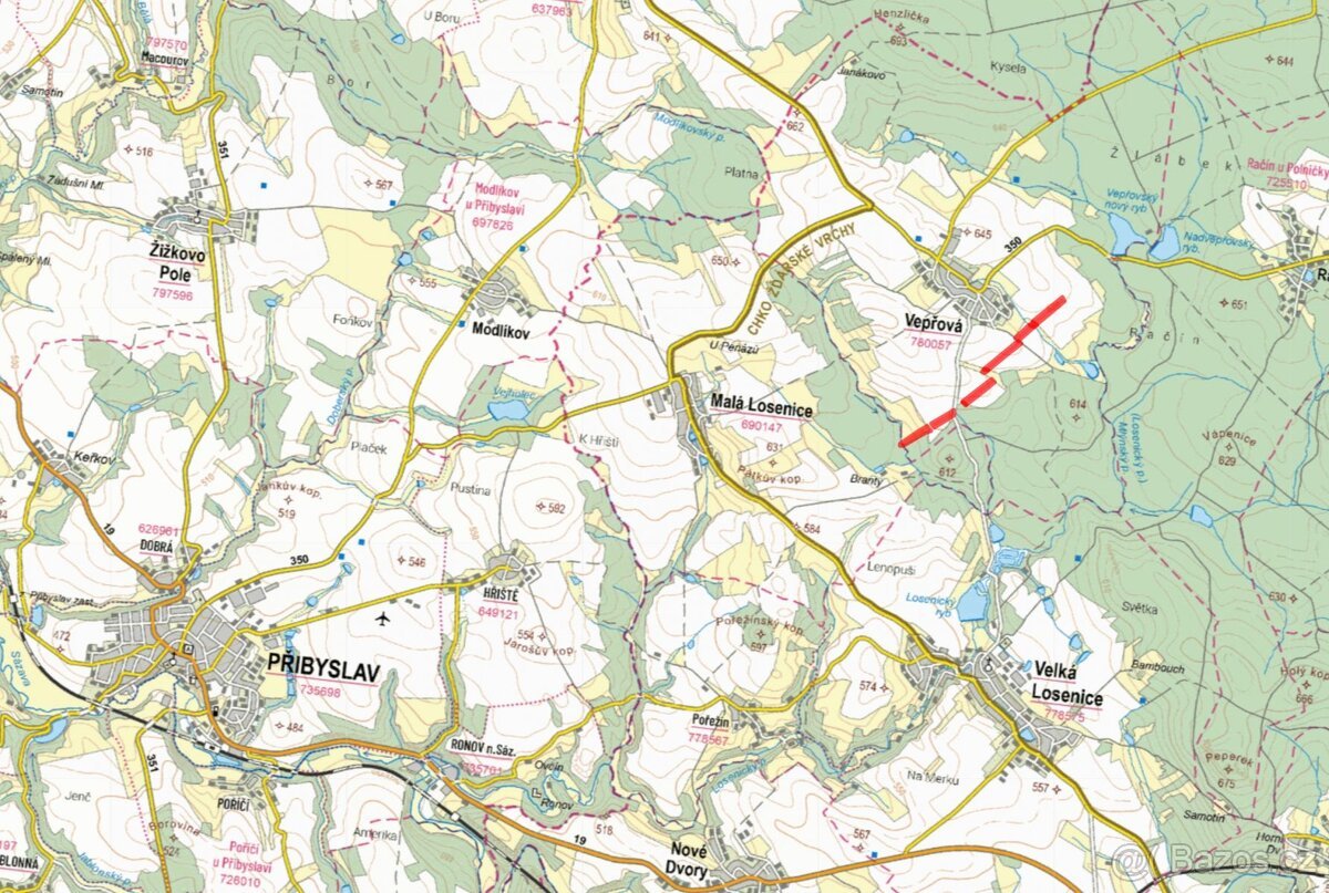 Zemědělská půda, prodej, Vepřová, Žďár nad Sázavou