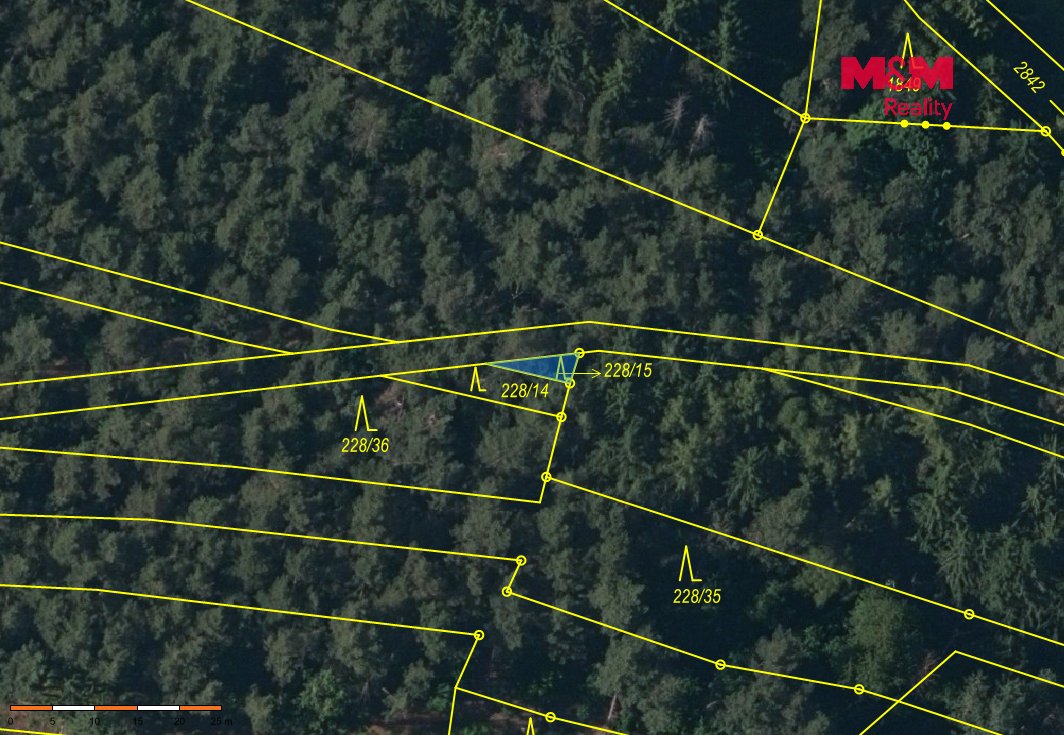 Prodej 1/4 lesa 3520 m2, Břežany u Rakovníka
