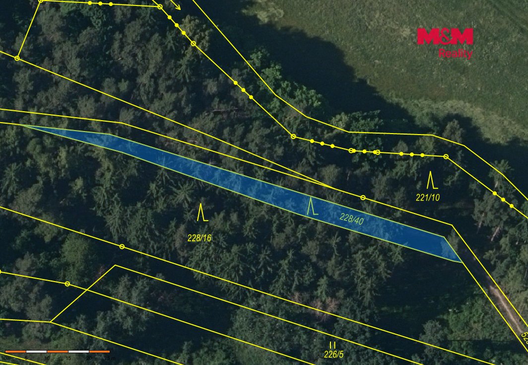 Prodej 1/4 lesa 3520 m2, Břežany u Rakovníka