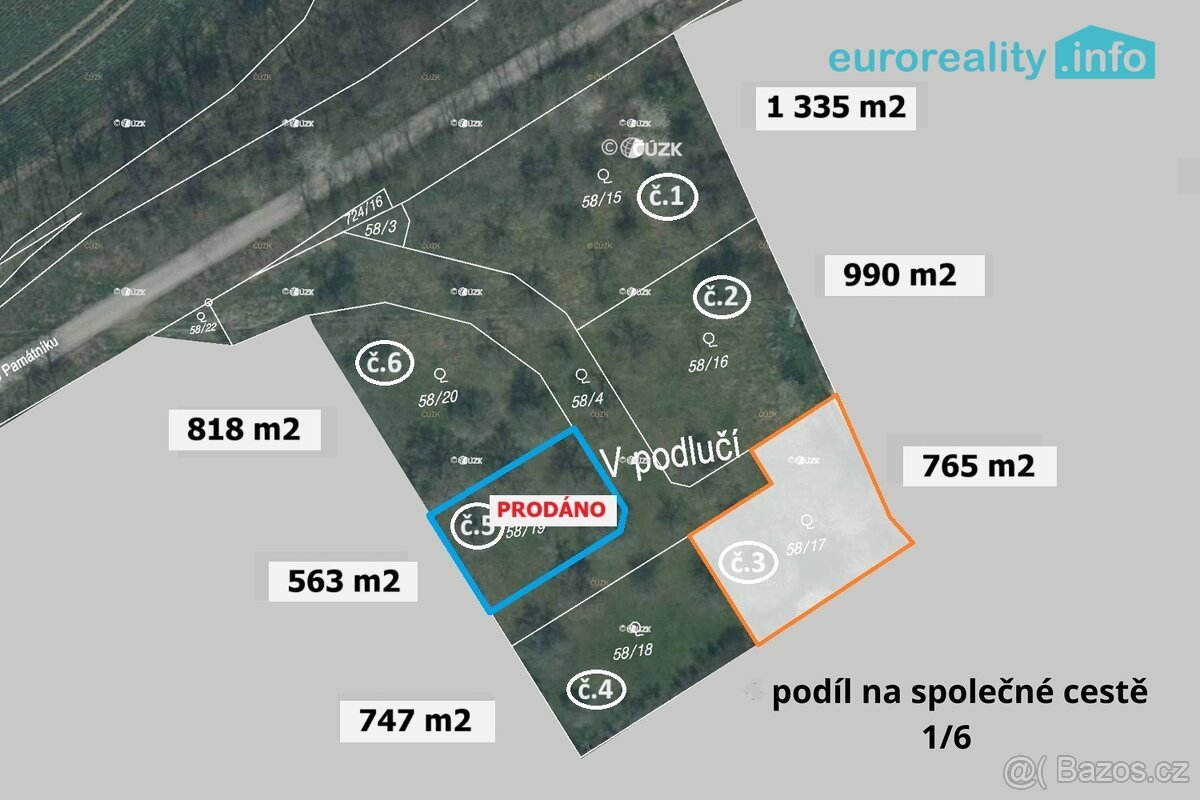 Prodej, stavební pozemek, 765 m2, Plzeň - Božkov