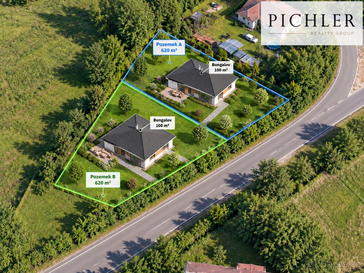 Prodej stavebního pozemku 620 m² označený B s podílem na pří