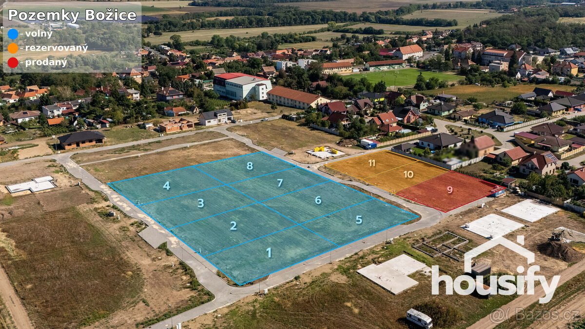 Prodej stavebního pozemku č. 7, 864 m² - Božice