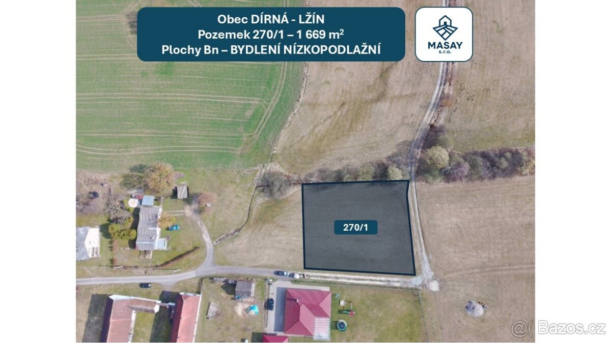 Prodej stavebního pozemku 1 669 m² Lžín