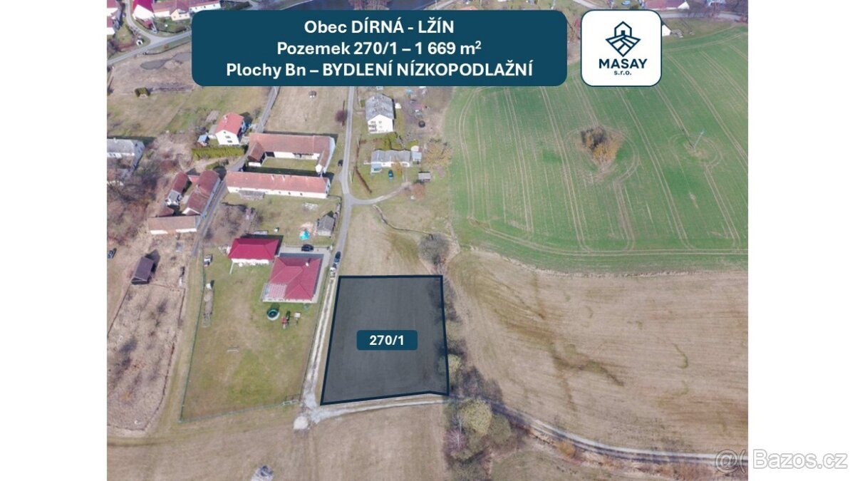 Prodej stavebního pozemku 1 669 m² Lžín