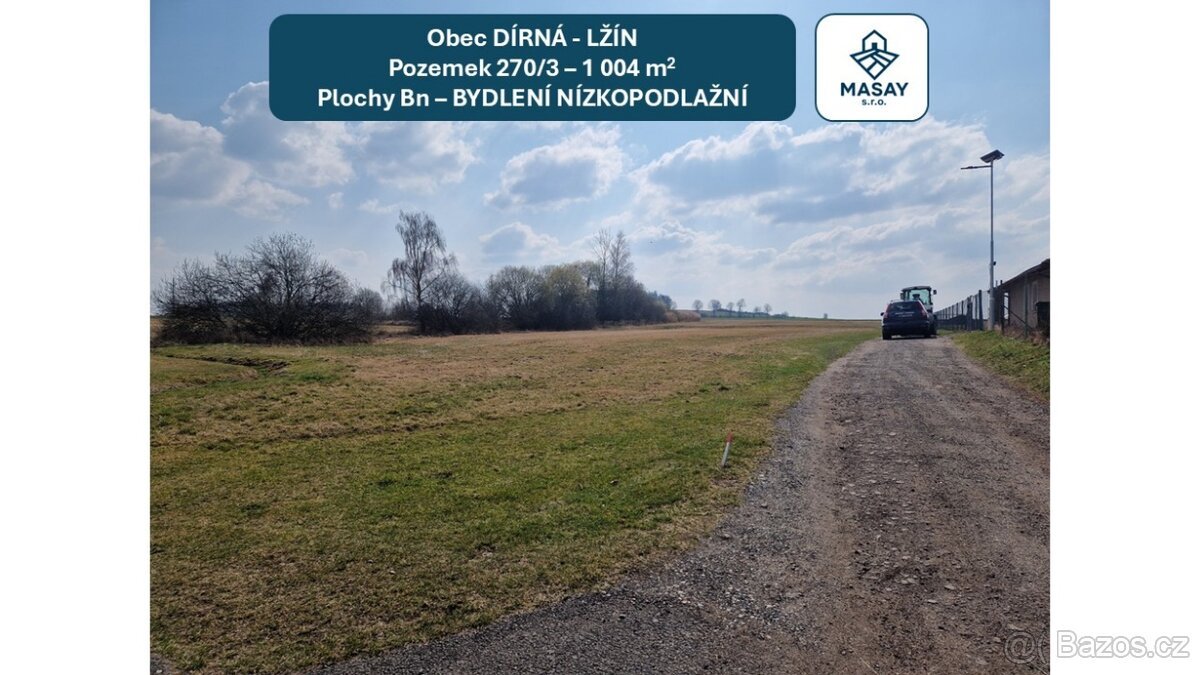 Prodej stavebního pozemku 1 004 m² Lžín