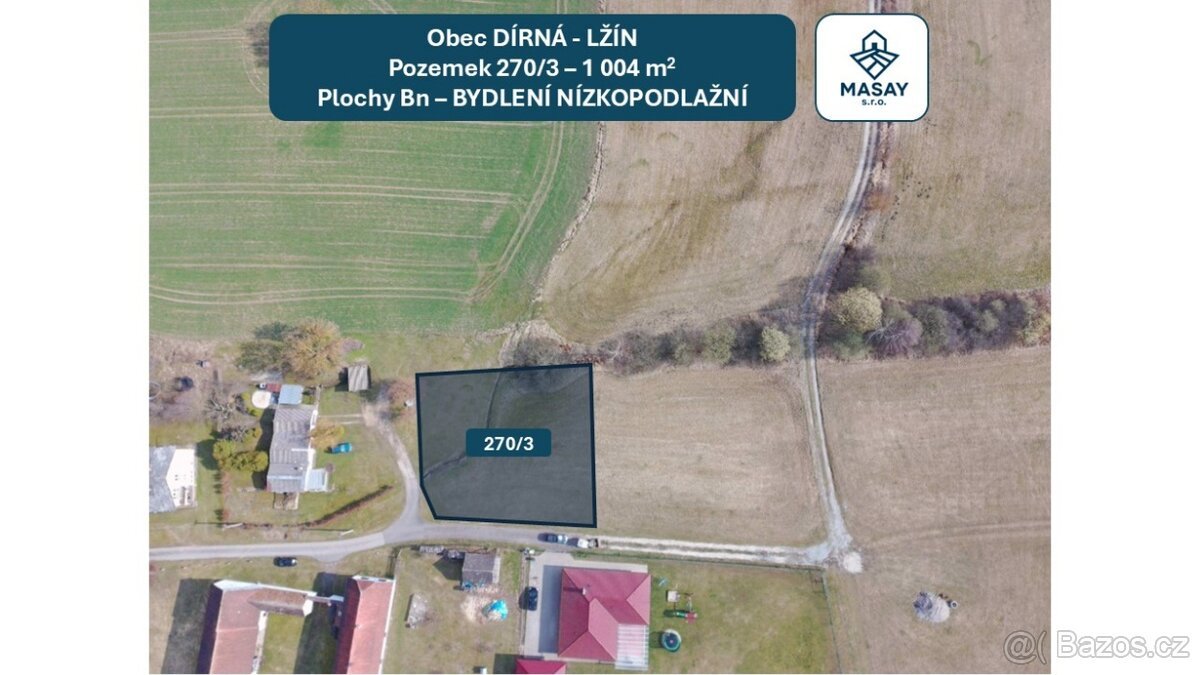 Prodej stavebního pozemku 1 004 m² Lžín