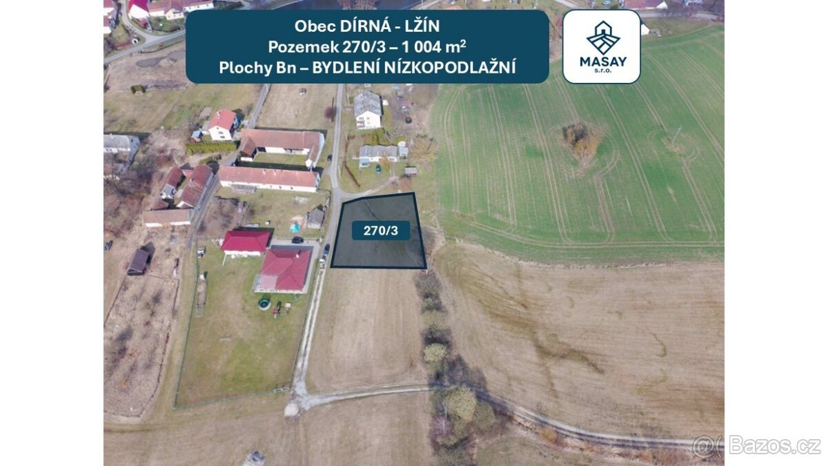 Prodej stavebního pozemku 1 004 m² Lžín