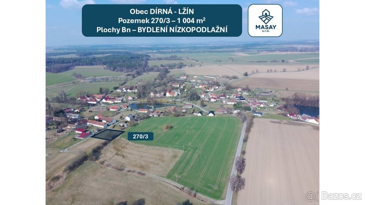 Prodej stavebního pozemku 1 004 m² Lžín
