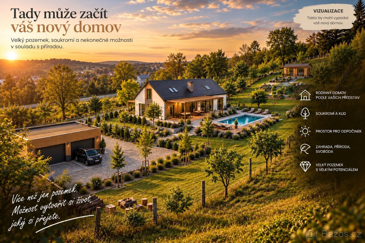 Nabízíme k prodeji stavební pozemek v obci Lípa