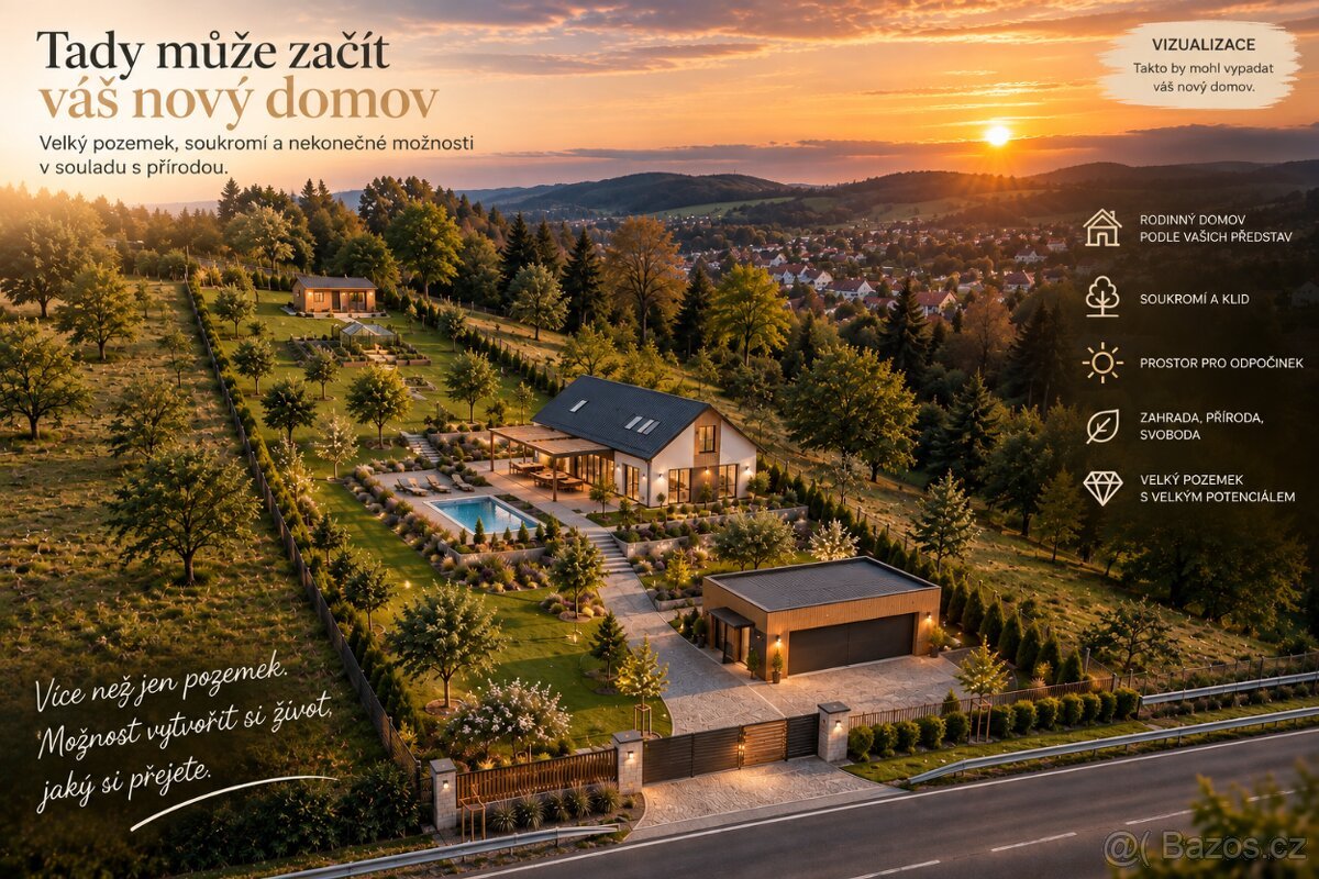 Nabízíme k prodeji stavební pozemek v obci Lípa