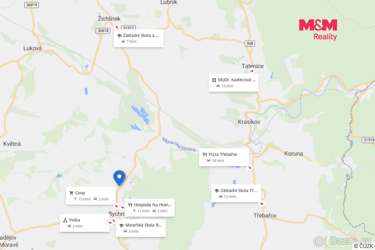 Prodej pozemku k bydlení, 1389 m², Rychnov na Moravě
