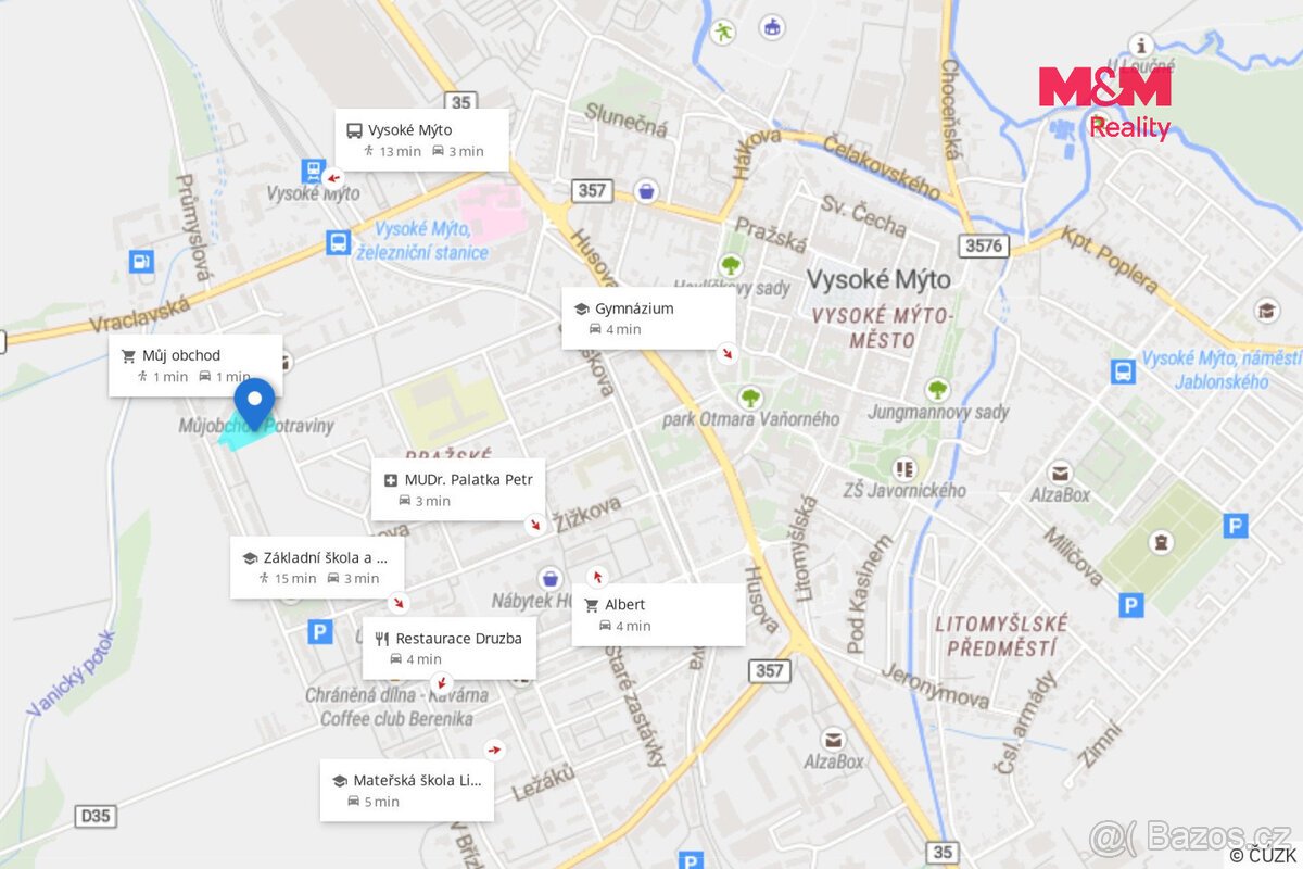 Prodej pozemku k bydlení, 4725 m², Vysoké Mýto