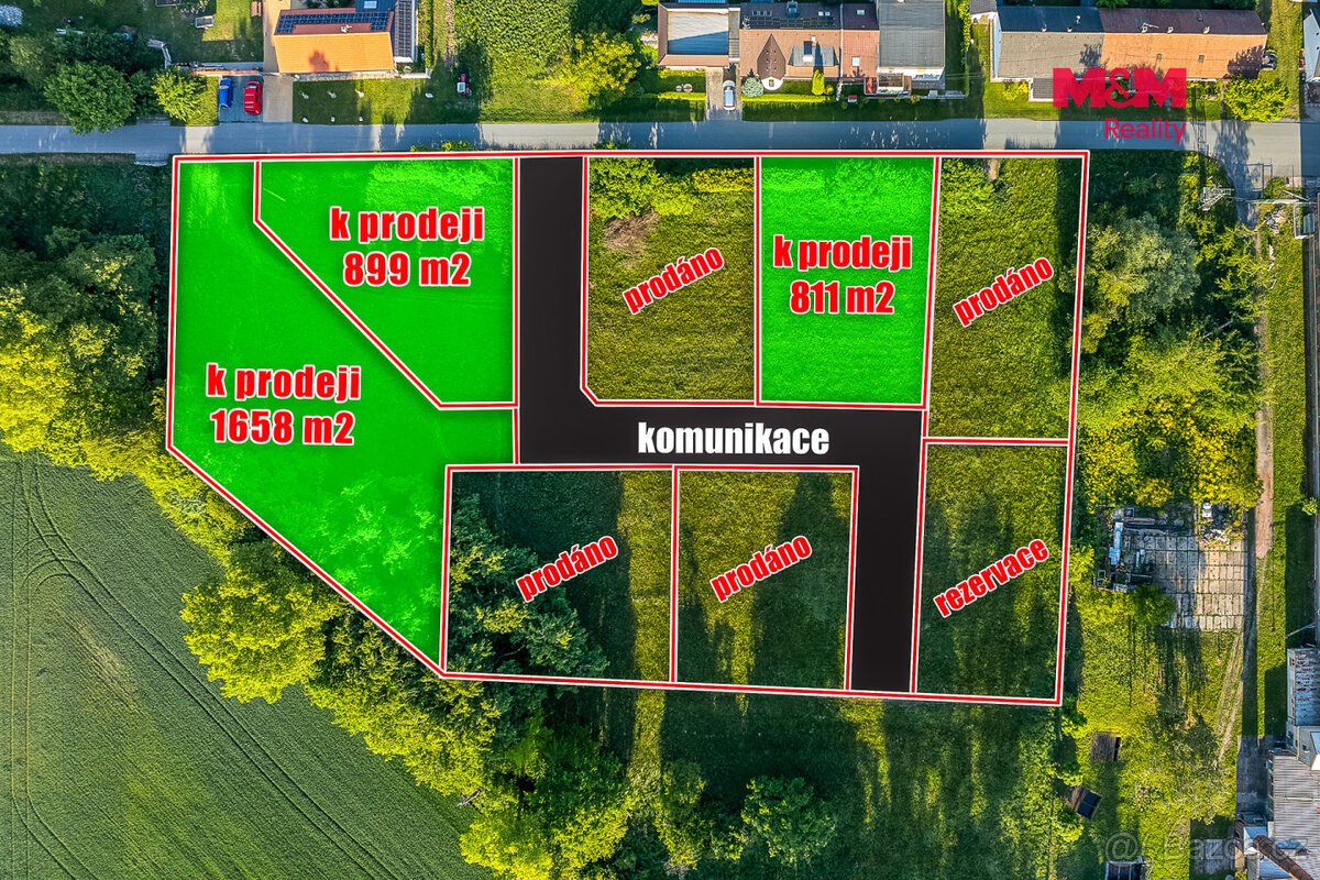 Prodej pozemku k bydlení, 899 m², Hrobice