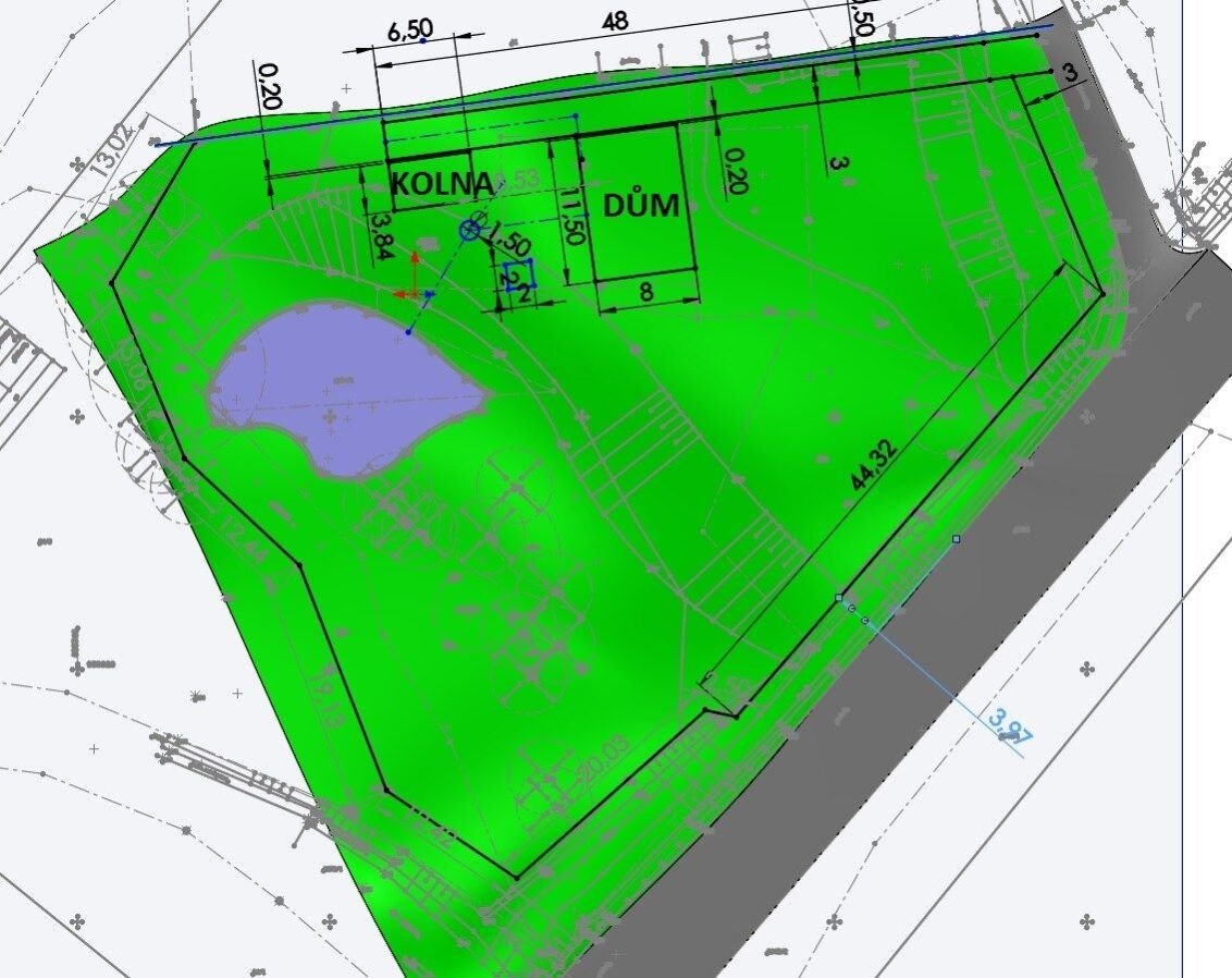 Prodej stavebního pozemku 3454 m2, Dětřichov - Dětřichov u F