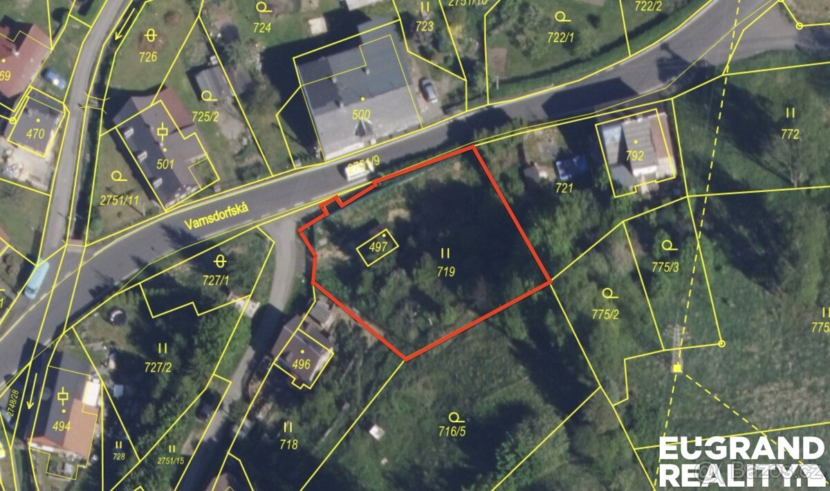 Prodej stavebního pozemku 887 m², Krásná Lípa, ev.č. 06012