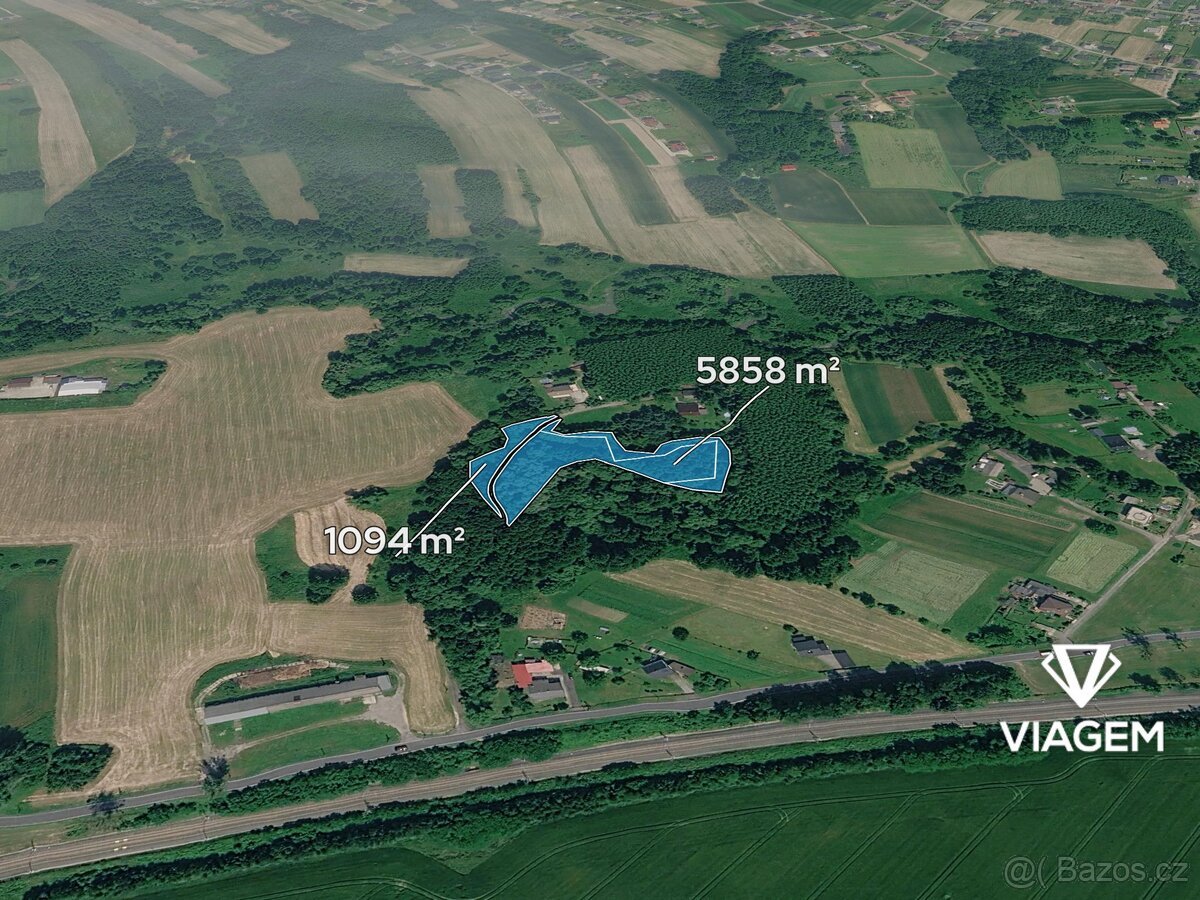 Les 6 952 m², Podíl 38 % o výměře 2 607 m²