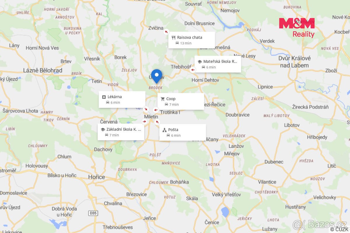Prodej pozemku k bydlení, 1353 m², Úhlejov