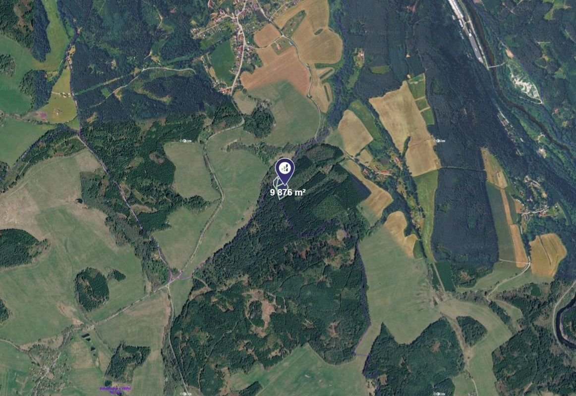 Prodej podílu 1/3 lesa 3 292 m², Větřní