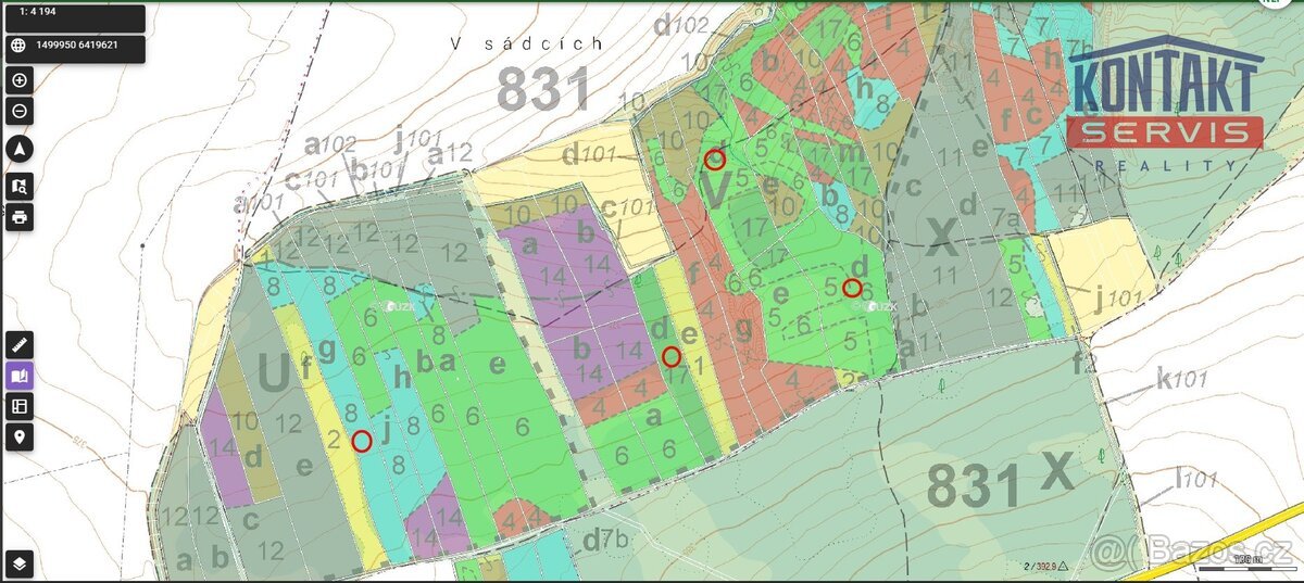 Rozsáhlý dřevní komplex - kat. území Chotiná, ev.č. VŠ-8191