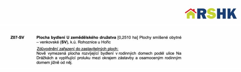 Prodej pozemků pro výstavbu rodinných domů