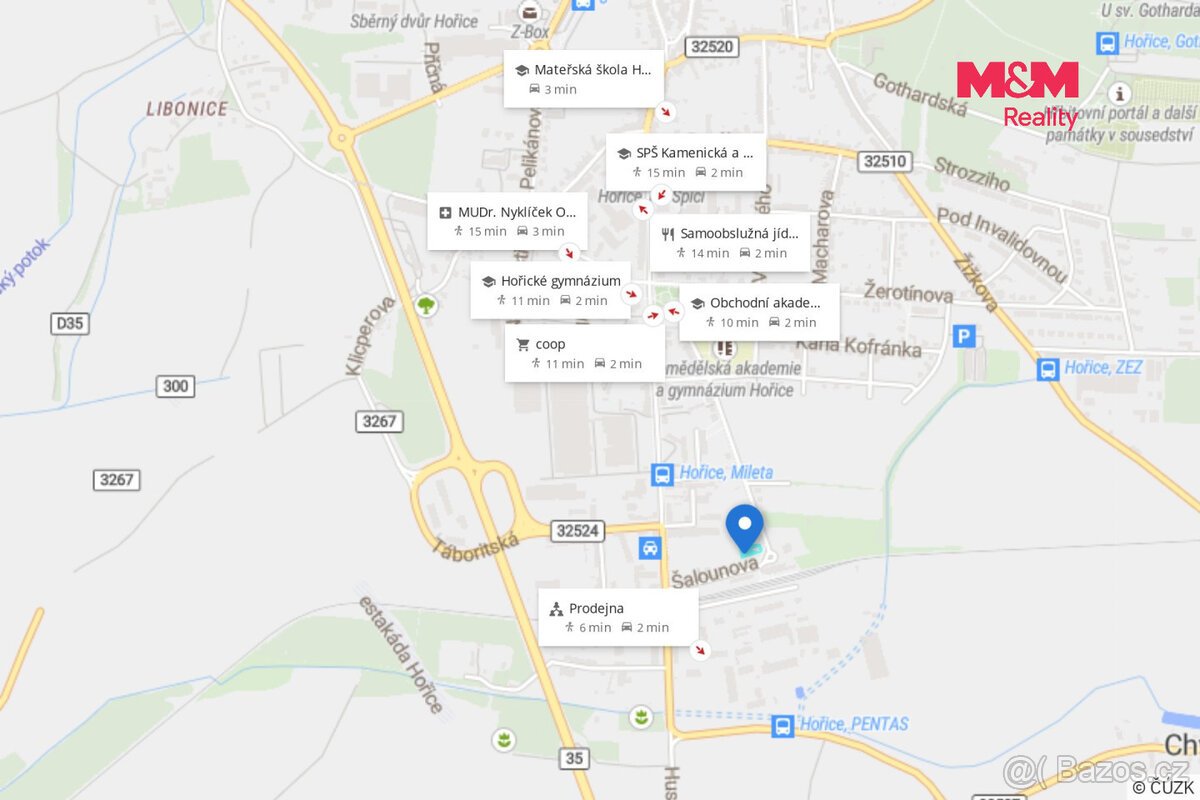 Prodej pozemku k bydlení v Hořicích, ul. Šalounova