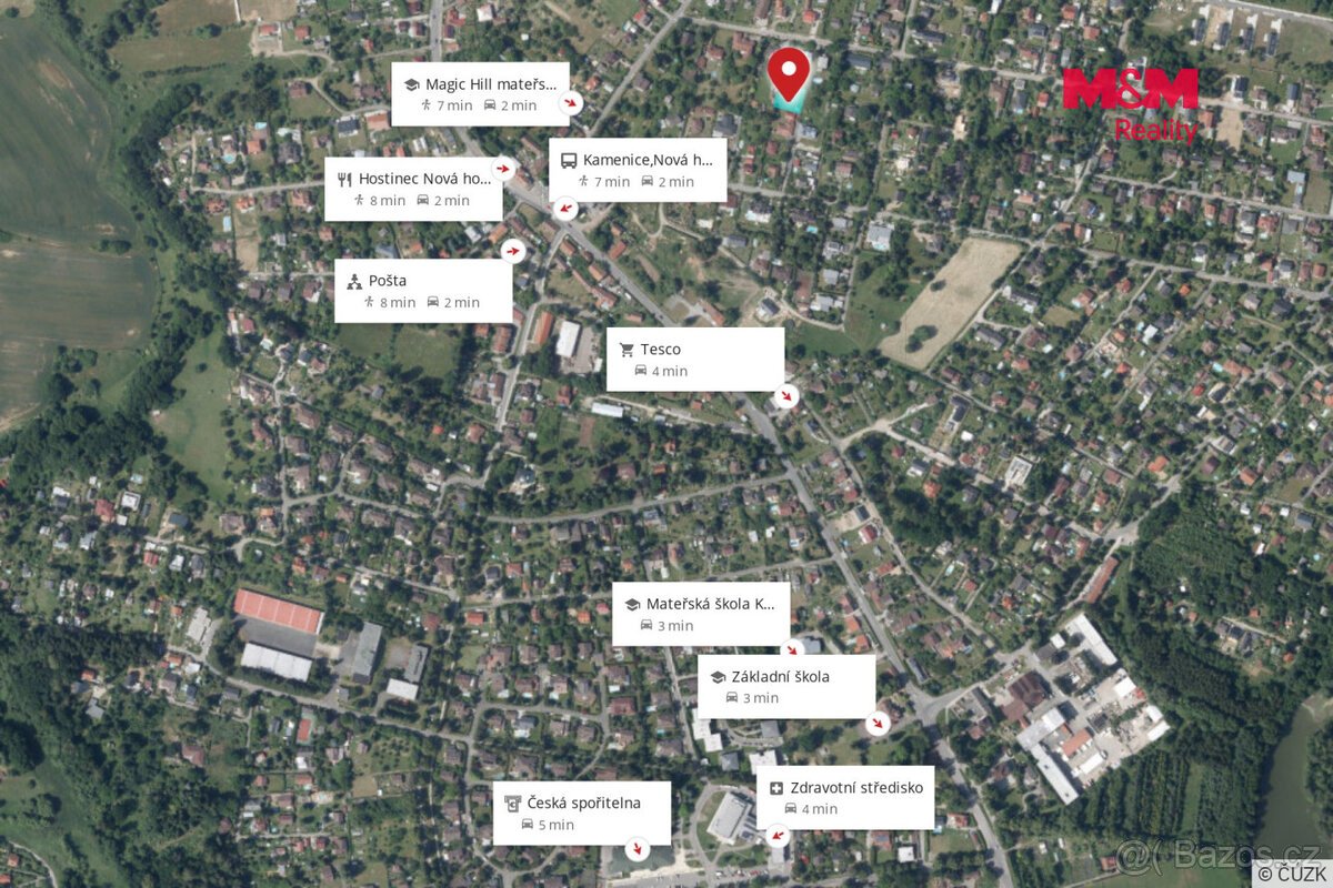 Prodej pozemku k bydlení, 996 m², Kamenice, Nová Hospoda