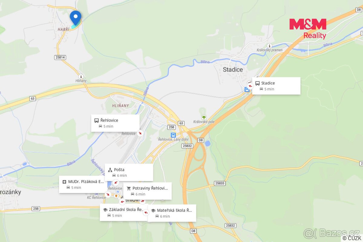 Prodej pozemku k bydlení, 3215 m², Řehlovice