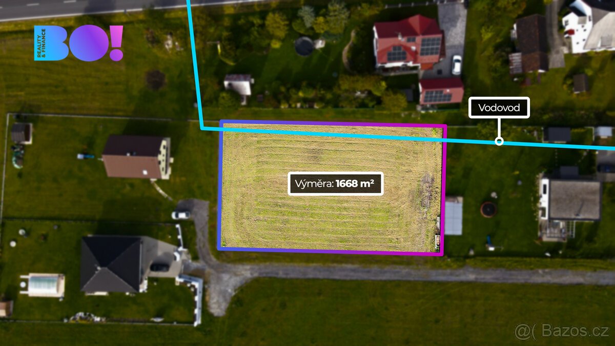 Prodej stavebního pozemku 1668 m², Ropice