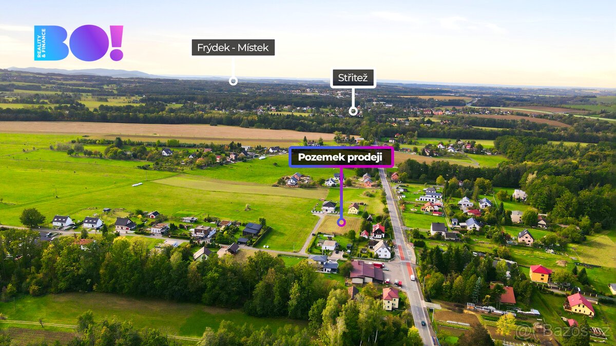 Prodej stavebního pozemku 1668 m², Ropice