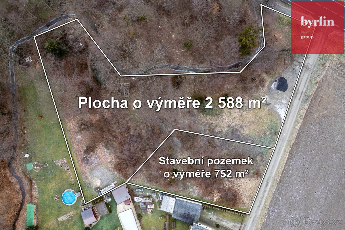 Prodej stavebního pozemku 3340m² Opava Komárov