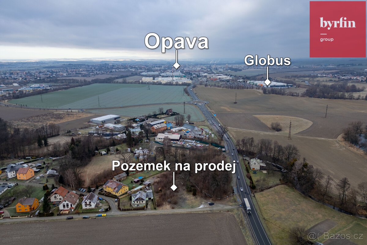 Prodej stavebního pozemku 3340m² Opava Komárov