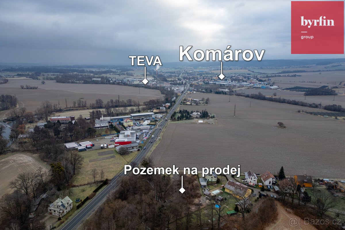 Prodej stavebního pozemku 3340m² Opava Komárov