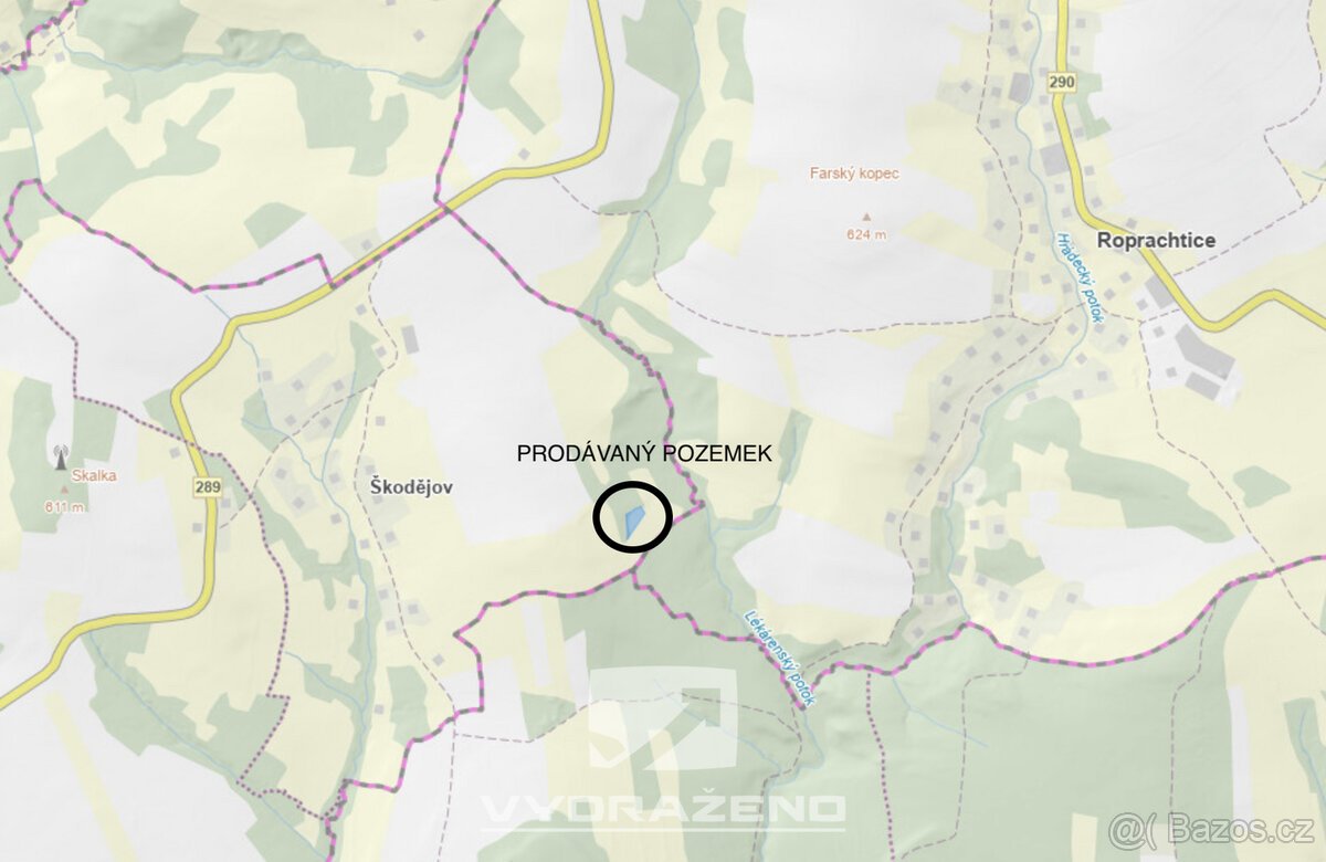 Pozemek (2.448 m2) - Příkrý, Semily