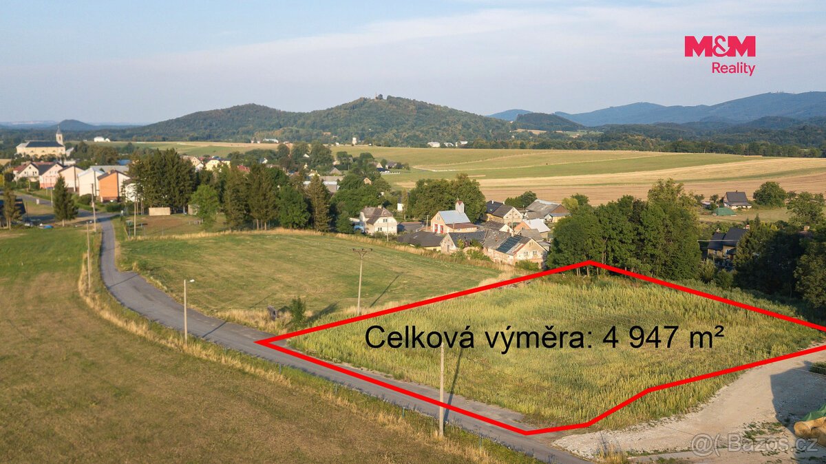 Prodej pozemku k bydlení, 4947 m2, Skorošice, okr. Jeseník
