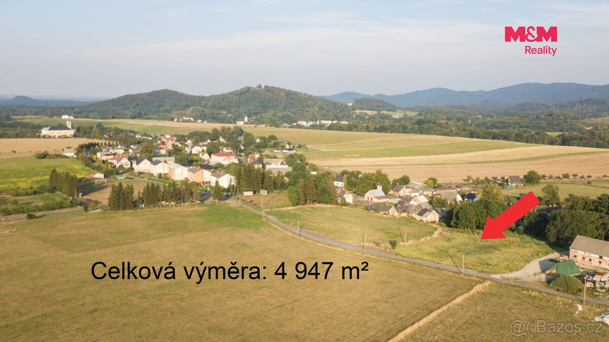 Prodej pozemku k bydlení, 4947 m2, Skorošice, okr. Jeseník